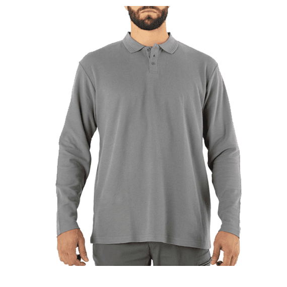 POLERA PIQUE QUEBEC MANGA LARGA HOMBRE GRIS