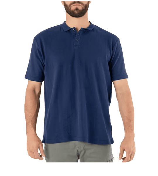 POLERA PIQUE QUEBEC MANGA CORTA HOMBRE AZUL