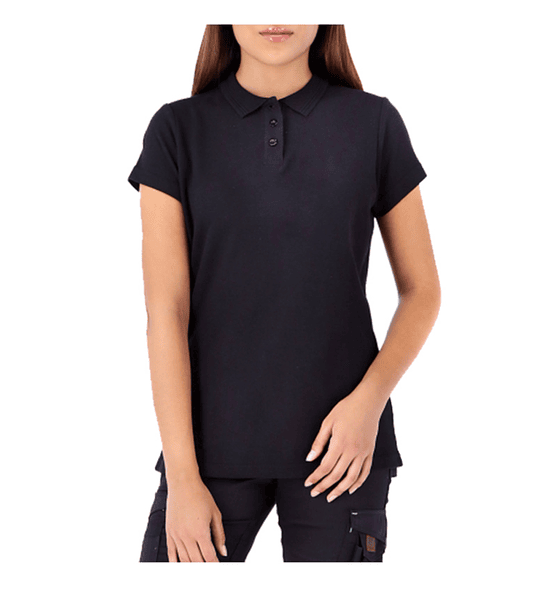 POLERA PIQUE QUEBEC MANGA CORTA MUJER NEGRO