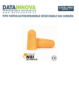 TIPO TAPON AUTOEXPANDIBLE DESECHABLE SIN CORDÓN 