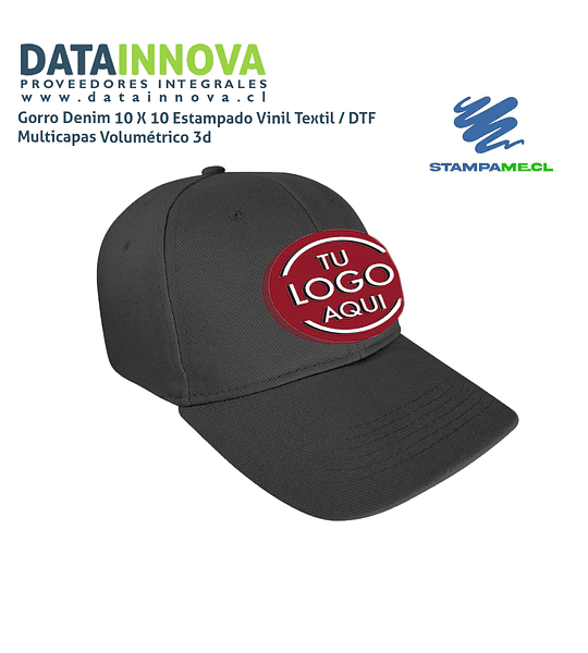 Gorro Denim 10 X 10 Estampado Multicapas Volumétrico 3d