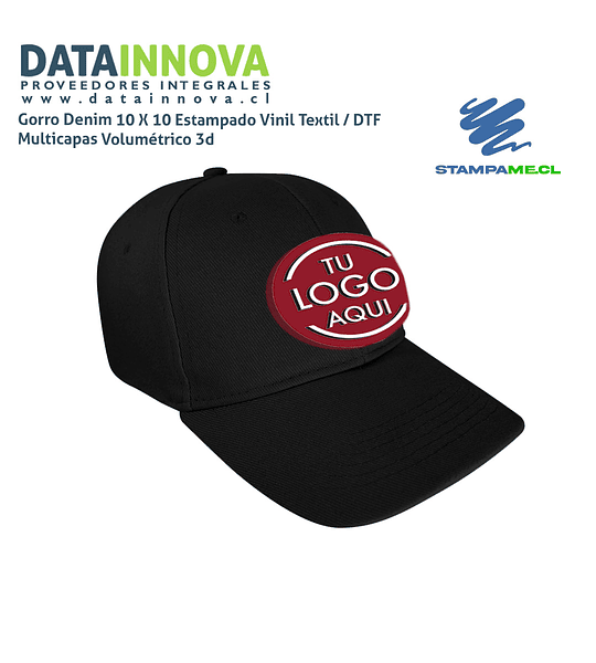 Gorro Denim 10 X 10 Estampado Multicapas Volumétrico 3d