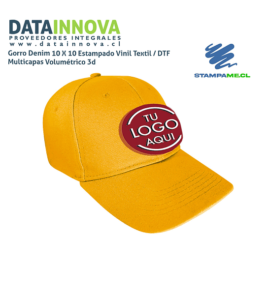 Gorro Denim 10 X 10 Estampado Multicapas Volumétrico 3d