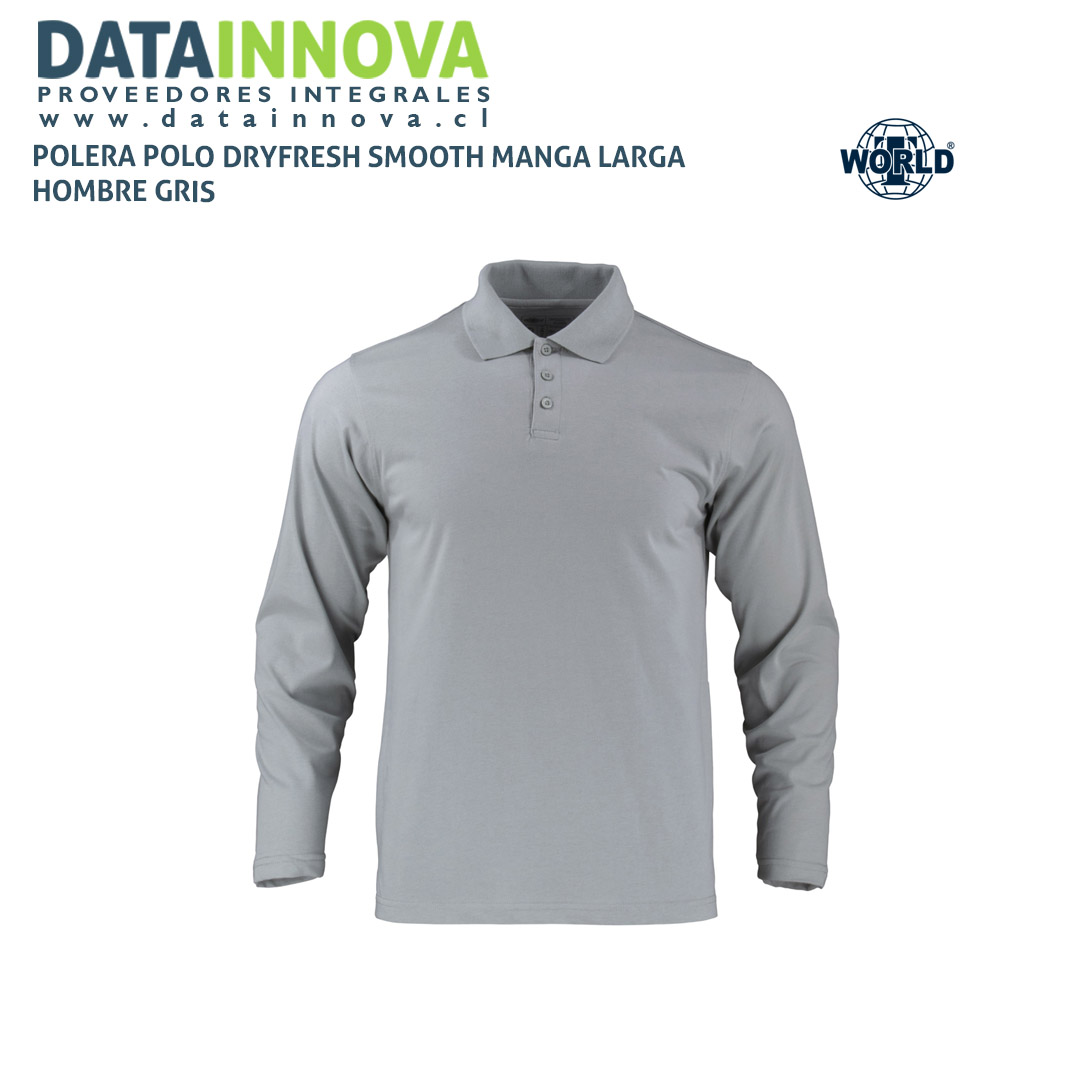 POLERA POLO DRYFRESH SMOOTH MANGA LARGA HOMBRE GRIS - Main Image