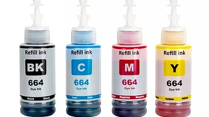 Tinta T664 Pack 4 Colores Compatible con EcoTank L110/220/355/395/455