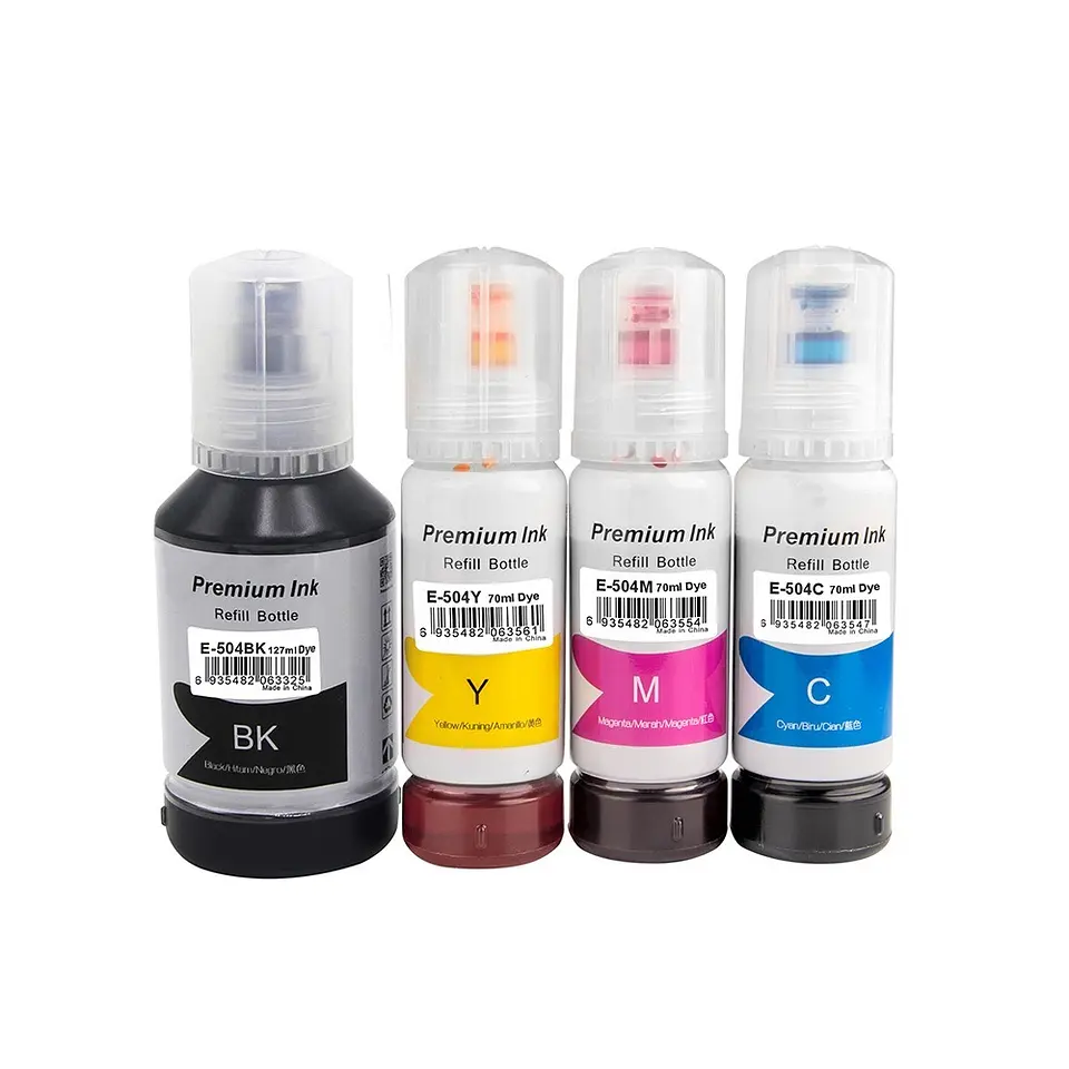 Tinta T504 Pack 4 Colores Compatible con EcoTank L4150/L6161/L6171 1