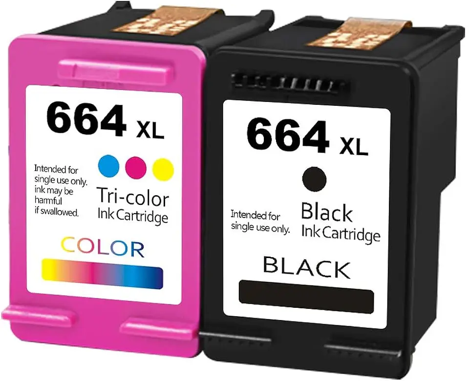 Pack Tinta 664xl Negro y Tricolor Compatible con 1115-2135-3635 2345 1