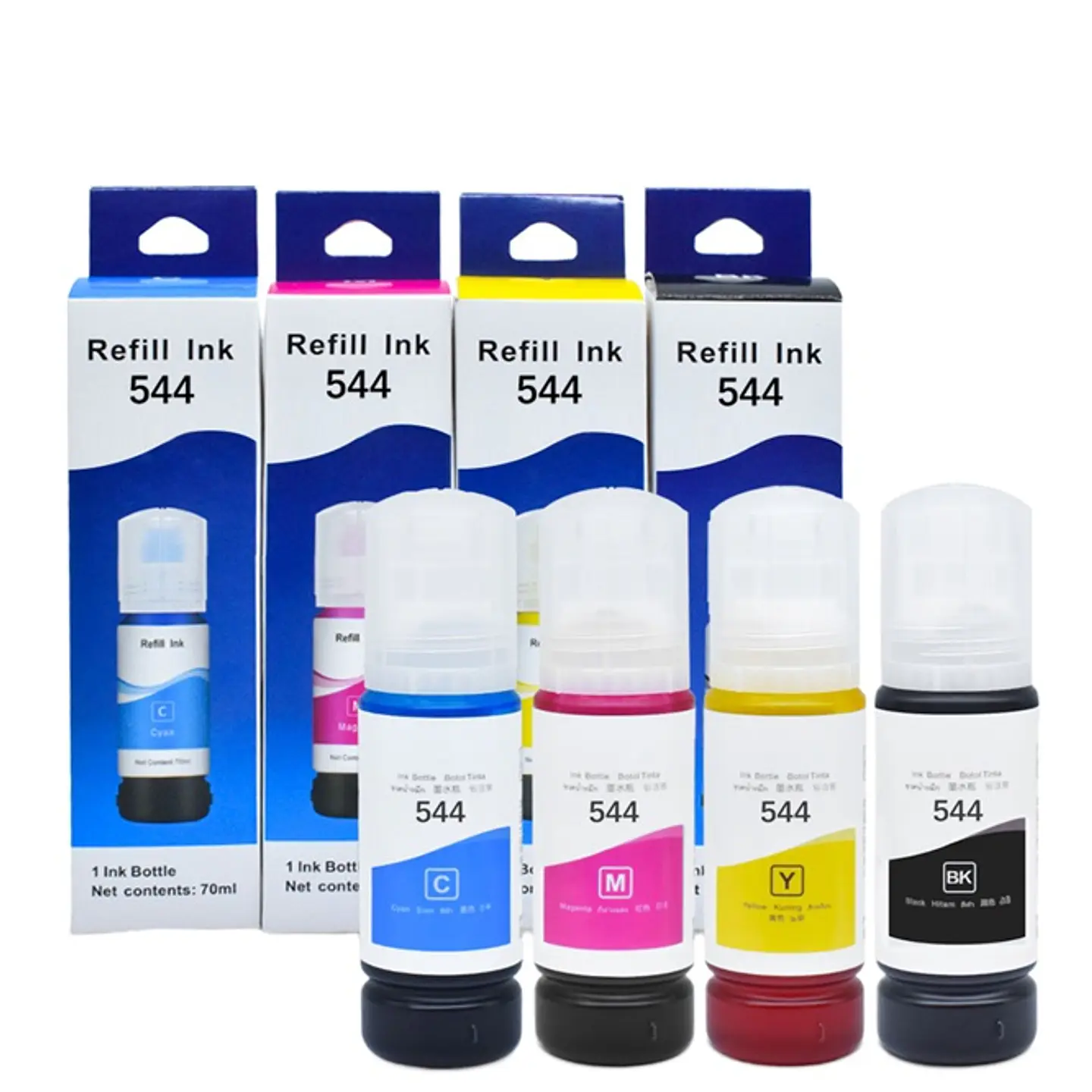 Tinta T544 Pack 4 Colores Compatible con EcoTank L1110/L3110/L5190 2