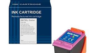 Tinta 667xl Tricolor Compatible con 1275-2375-2775-6475