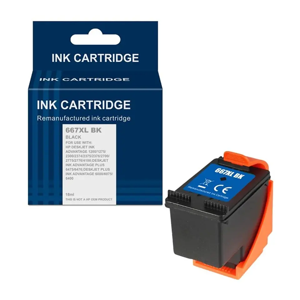 Tinta 667xl Negro Compatible con 1275-2375-2775-6475 1