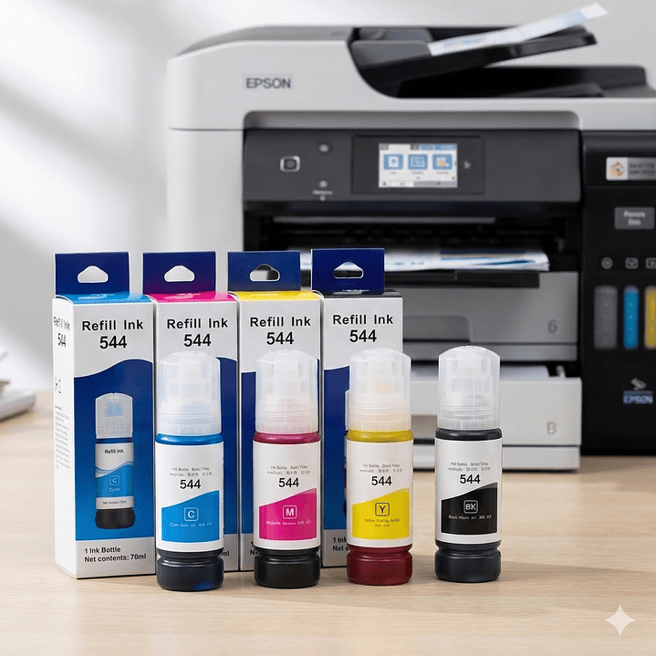 Tinta T544 Pack 4 Colores Compatible con EcoTank L1110/L3110/L5190 1