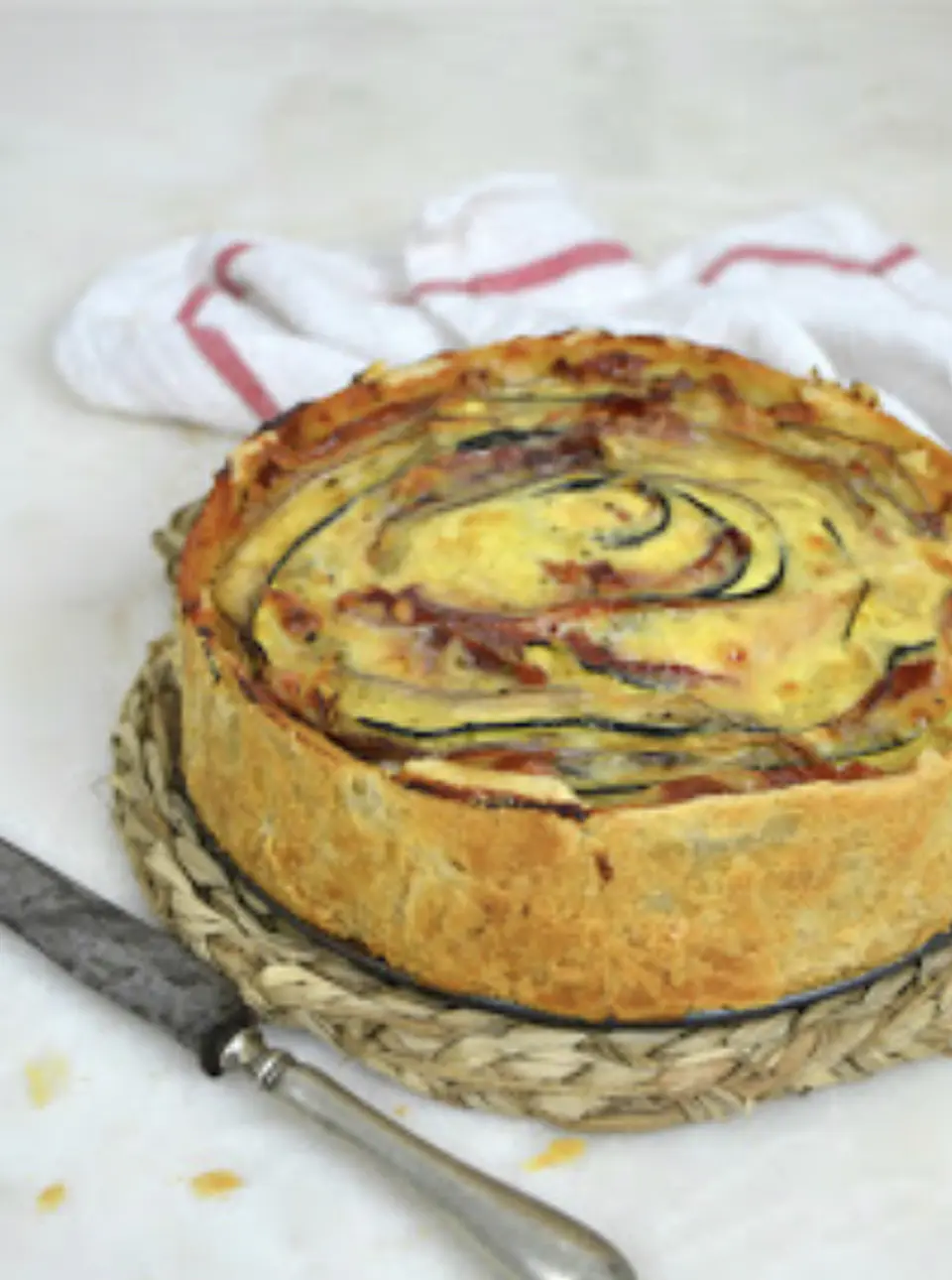 Quiche de zapallo italiano, berenjenas y Jamón Serrano 1