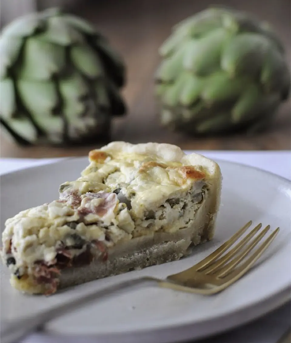 Quiche de Alcachofa Champignon y Aceitunas 1