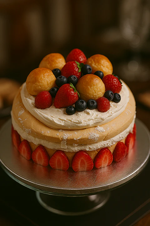 TORTA DE TRES LECHES CON PROFITEROLES 