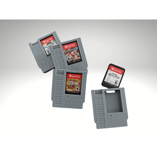 Estuches y exhibidor de cartuchos Nintendo Switch - Estilo NES