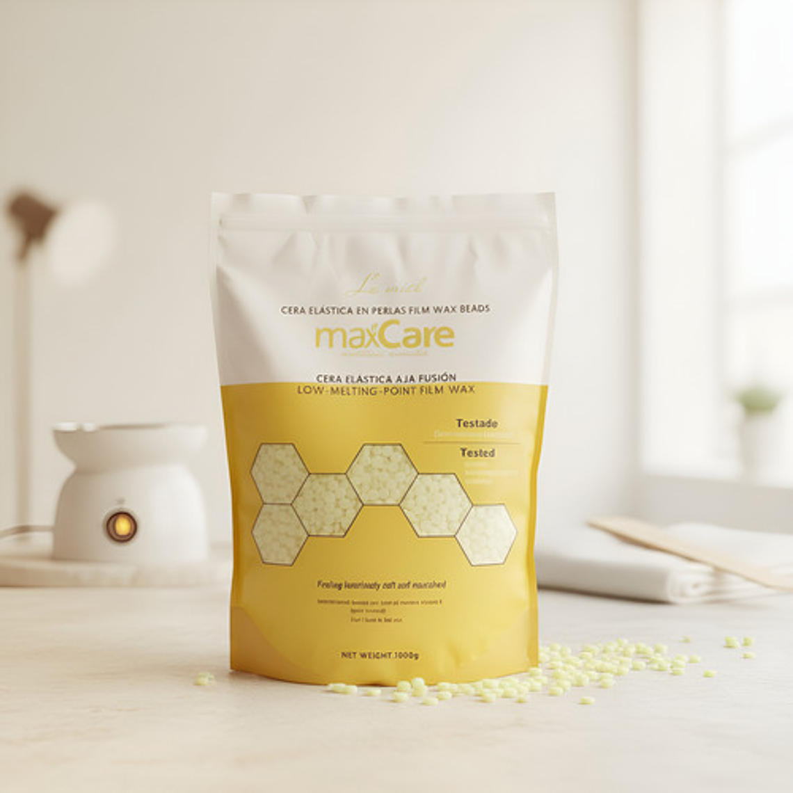 Maxcare® Cera Elastica Depilatoria 1kg (miel) 1