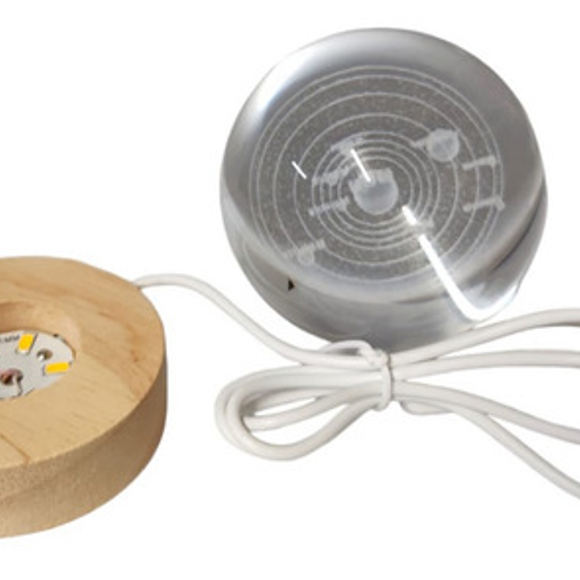 Lampara De Noche Bola De Cristal Led Diseños 3d Estructura Amarillo Pantalla Galaxia 2