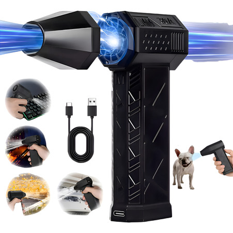 Soplador Usb Portátil Mohits 200w 130000rpm 5000mah 3 Velocidades Recargable 1