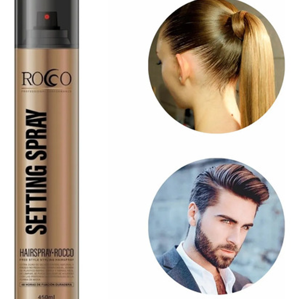 Laca Fijador Extra Fuerte De Cabello Rocco 450 Ml 4