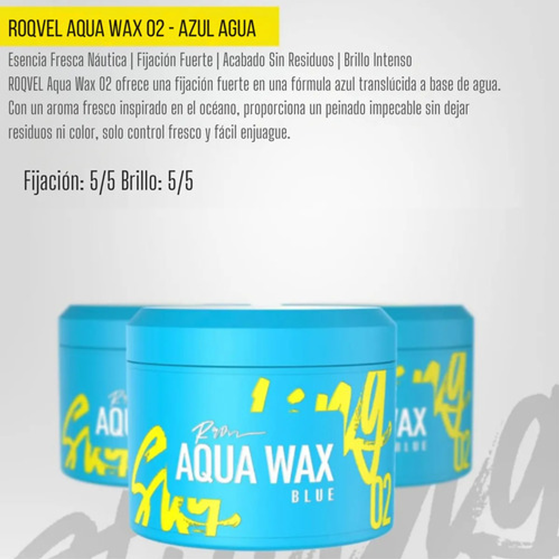 Cera Roqvel Fijadora Cabello Brillo Blue Aqua Pro 150ml 2
