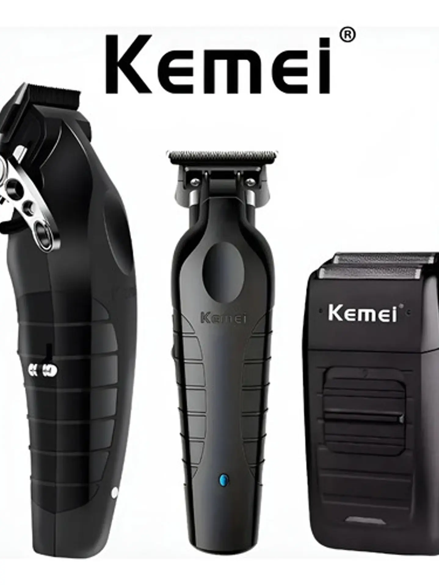 Kit Kemei 2296 + Shaver 1102 + Kemei 2299 Maquina Afeitadora 1