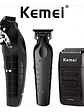 Kit Kemei 2296 + Shaver 1102 + Kemei 2299 Maquina Afeitadora - Miniatura 1