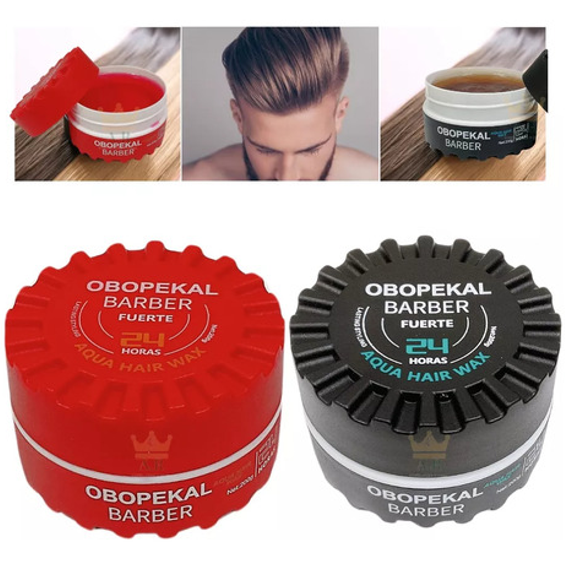 Pack X4 Cera Para Barba Cabello Gel Barbería Obopekal 1
