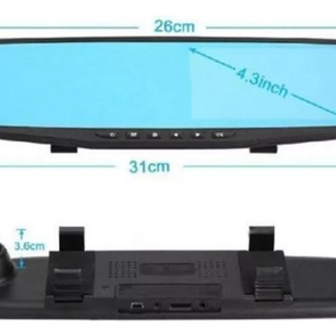 Camara Dvr Full Hd De Video Para Retrovisor Y Lente Dual 5