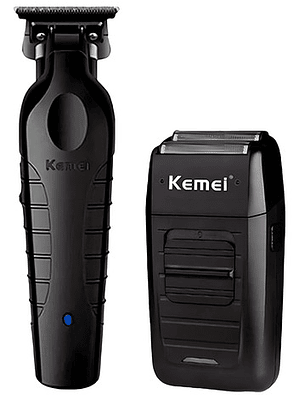Combo Patillera Trimmer Kemei 2299 + Shever Kemei 1102 Color