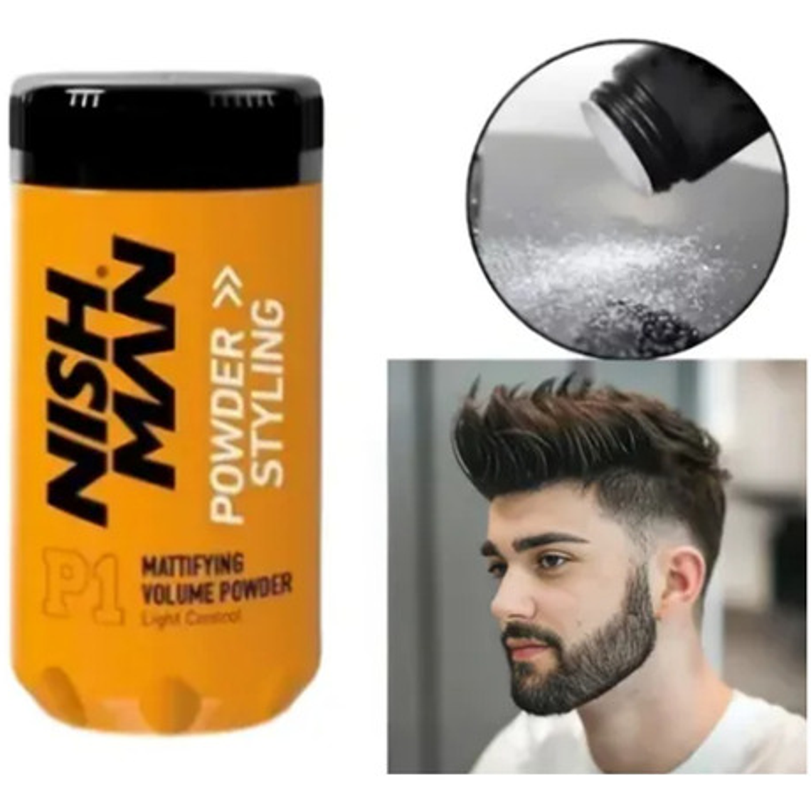 Nish Man Cera En Polvo P1 Da Volumen Control Ligero Profesional 5