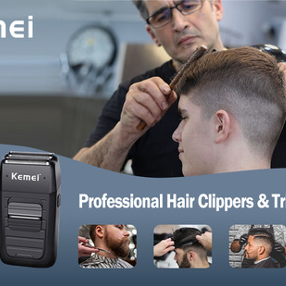 Combo Patillera Trimmer Kemei 2299 + Shever Kemei 1102 Color 10