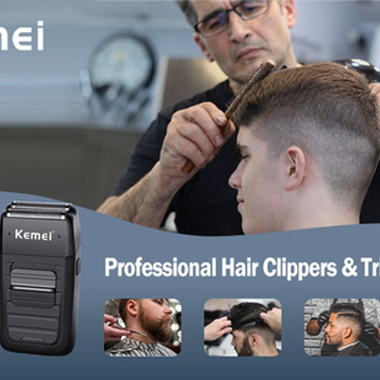 Combo Patillera Trimmer Kemei 2299 + Shever Kemei 1102 Color 10