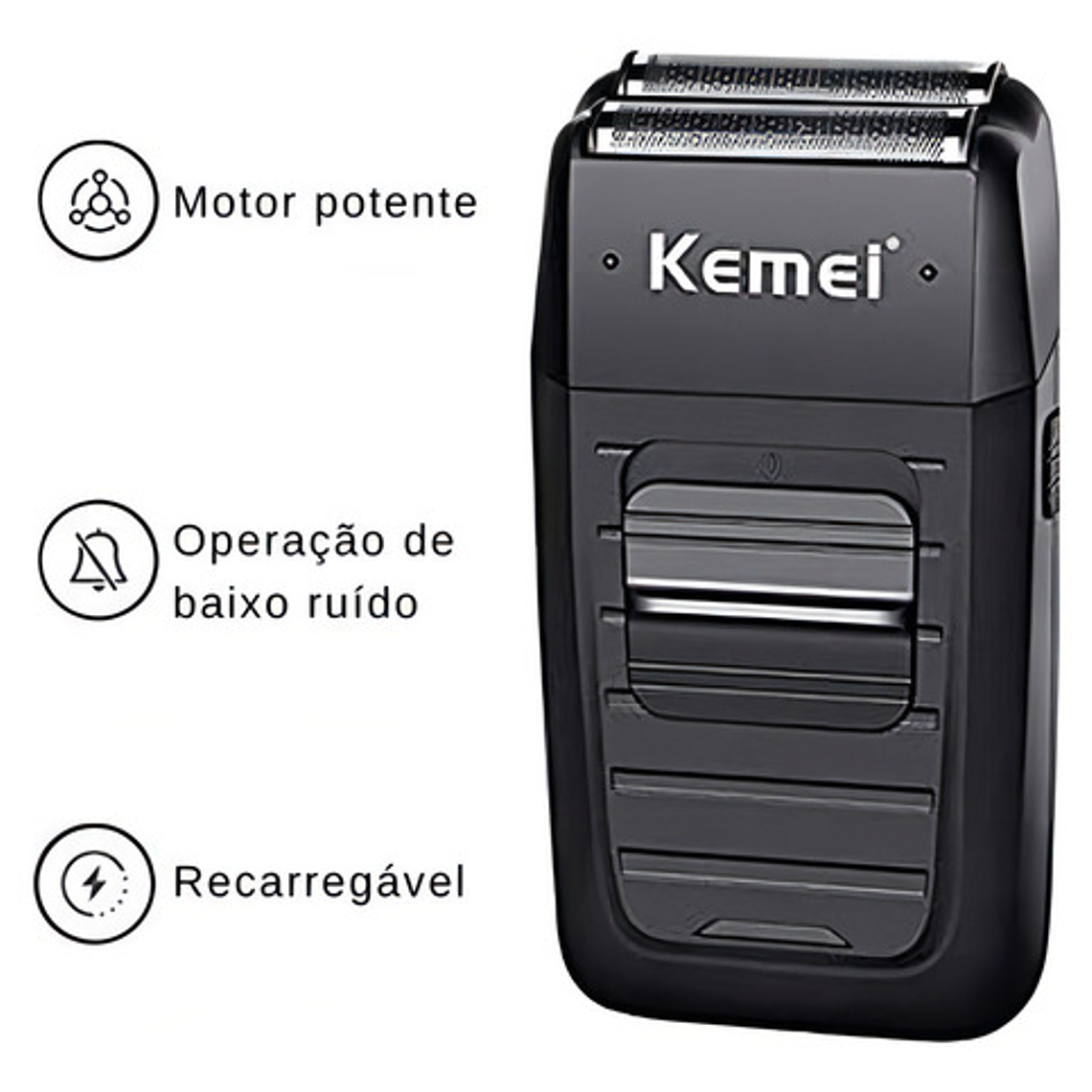 Rasuradora Corporal Maquina Corta Pelo Shaver 1102 Kemei Bla 5