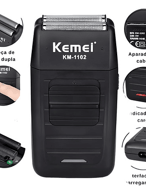 Rasuradora Corporal Maquina Corta Pelo Shaver 1102 Kemei Bla