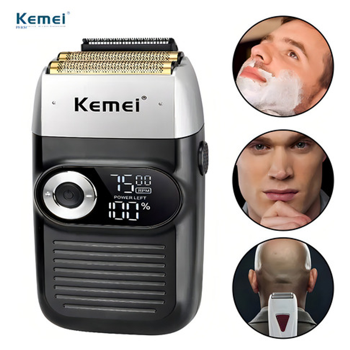 Máquina Afeitadora Kemei Km-2026 Negra 4