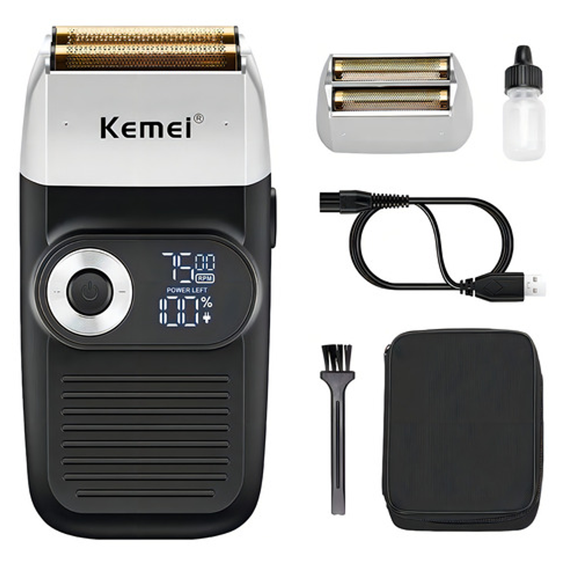 Máquina Afeitadora Kemei Km-2026 Negra 8