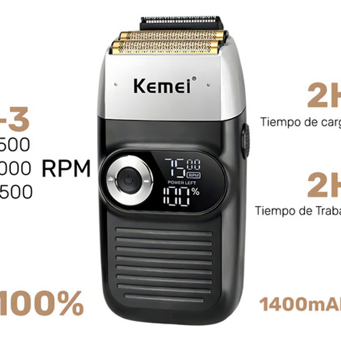 Máquina Afeitadora Kemei Km-2026 Negra 11