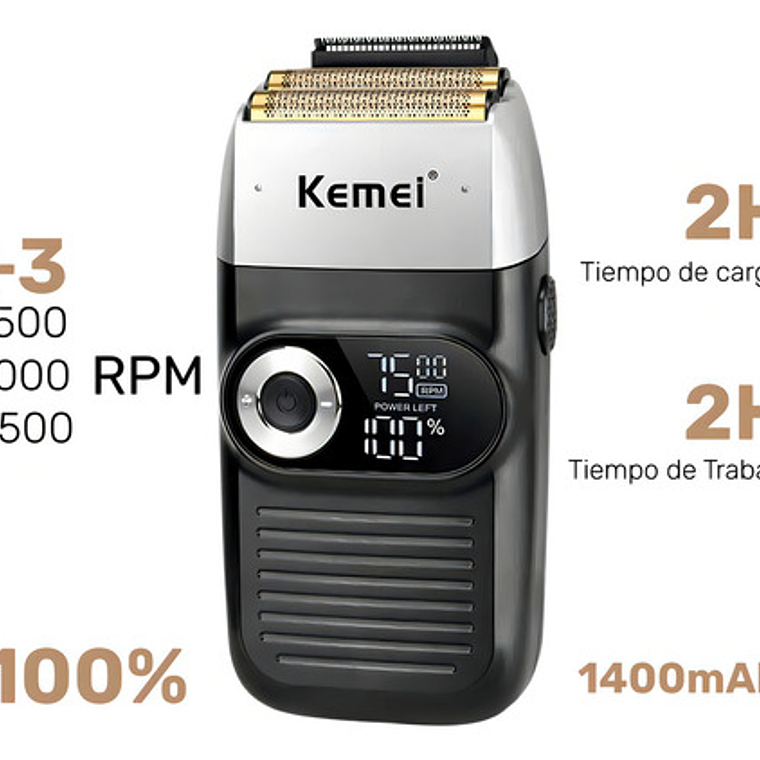 Máquina Afeitadora Kemei Km-2026 Negra 11