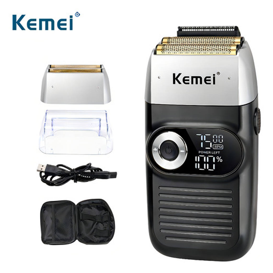 Máquina Afeitadora Kemei Km-2026 Negra 4