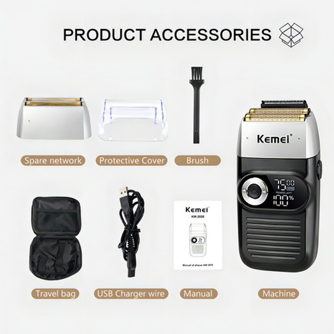 Máquina Afeitadora Kemei Km-2026 Negra 5