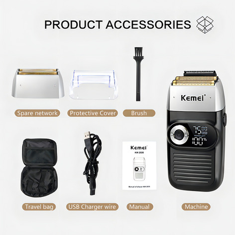 Máquina Afeitadora Kemei Km-2026 Negra 5