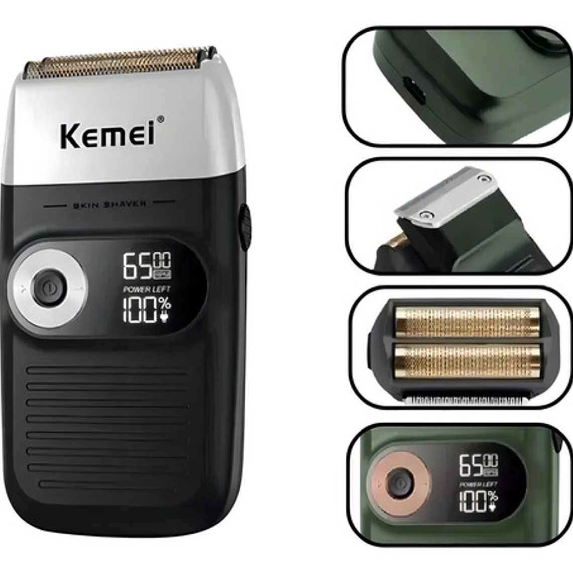 Máquina Afeitadora Kemei Km-2026 Negra 7