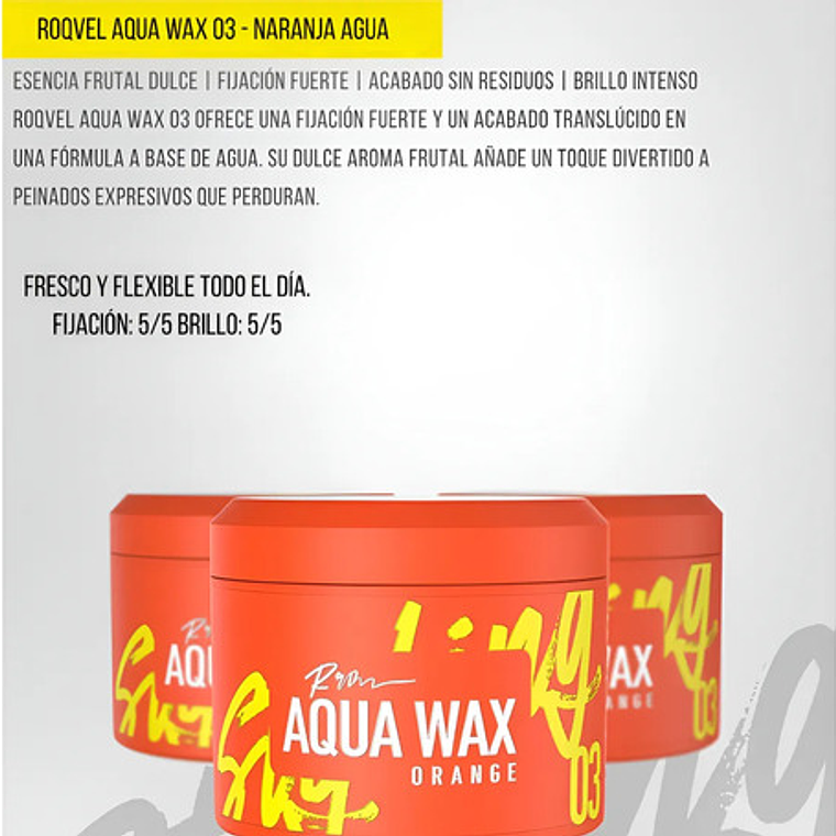 Cera Roqvel Fijadora Cabello Estilo Brillo Orange 150ml 3