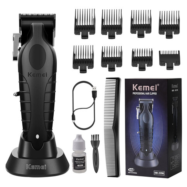 Kemei Km-2296 Cortapelos Profesional 110/220v Negro Inalámbr 4