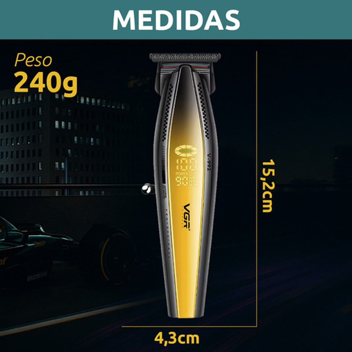 Máquina Patillera Pro Vgr V-992 Metal 9000rpm Motor Dc Turbo 9