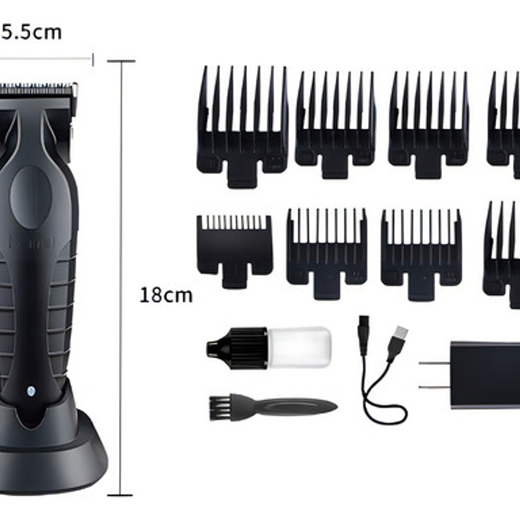 Kemei Km-2296 Cortapelos Profesional 110/220v Negro Inalámbr 2
