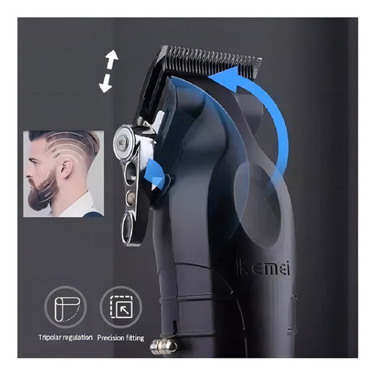 Kemei Km-2296 Cortapelos Profesional 110/220v Negro Inalámbr 5
