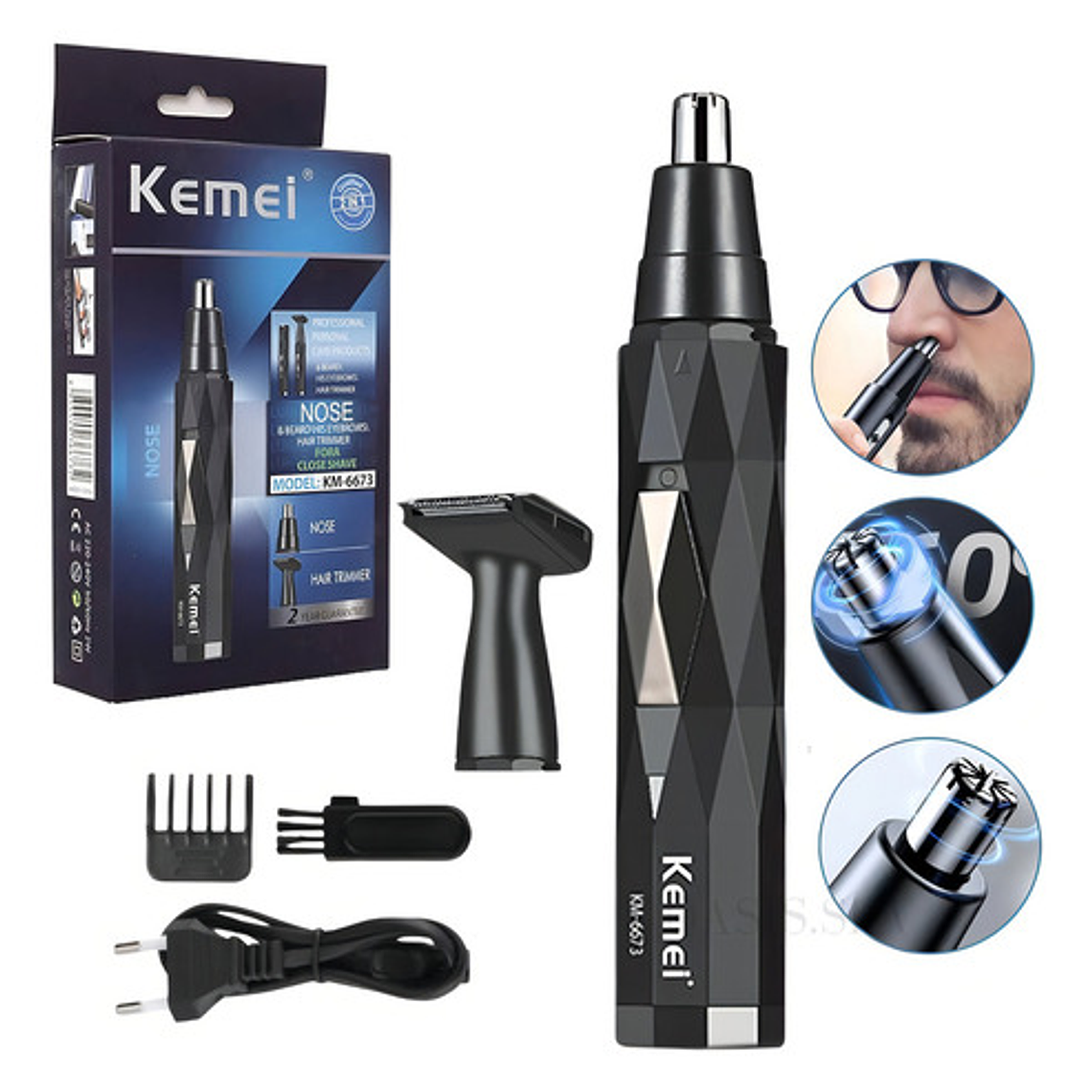 Kemei Km-6673 Negra 6