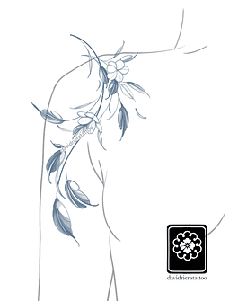 Abono - Diseño en verde flores y hojas fluidas 