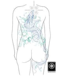 Abono diseño en verde - dragón peonias 